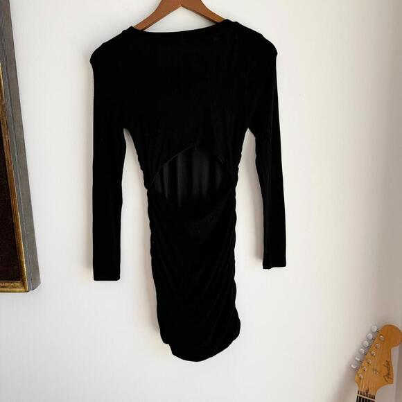 Princess Polly Black Long Sleeve Mini Bodycon Dress Size 2 - Picture 7 of 9